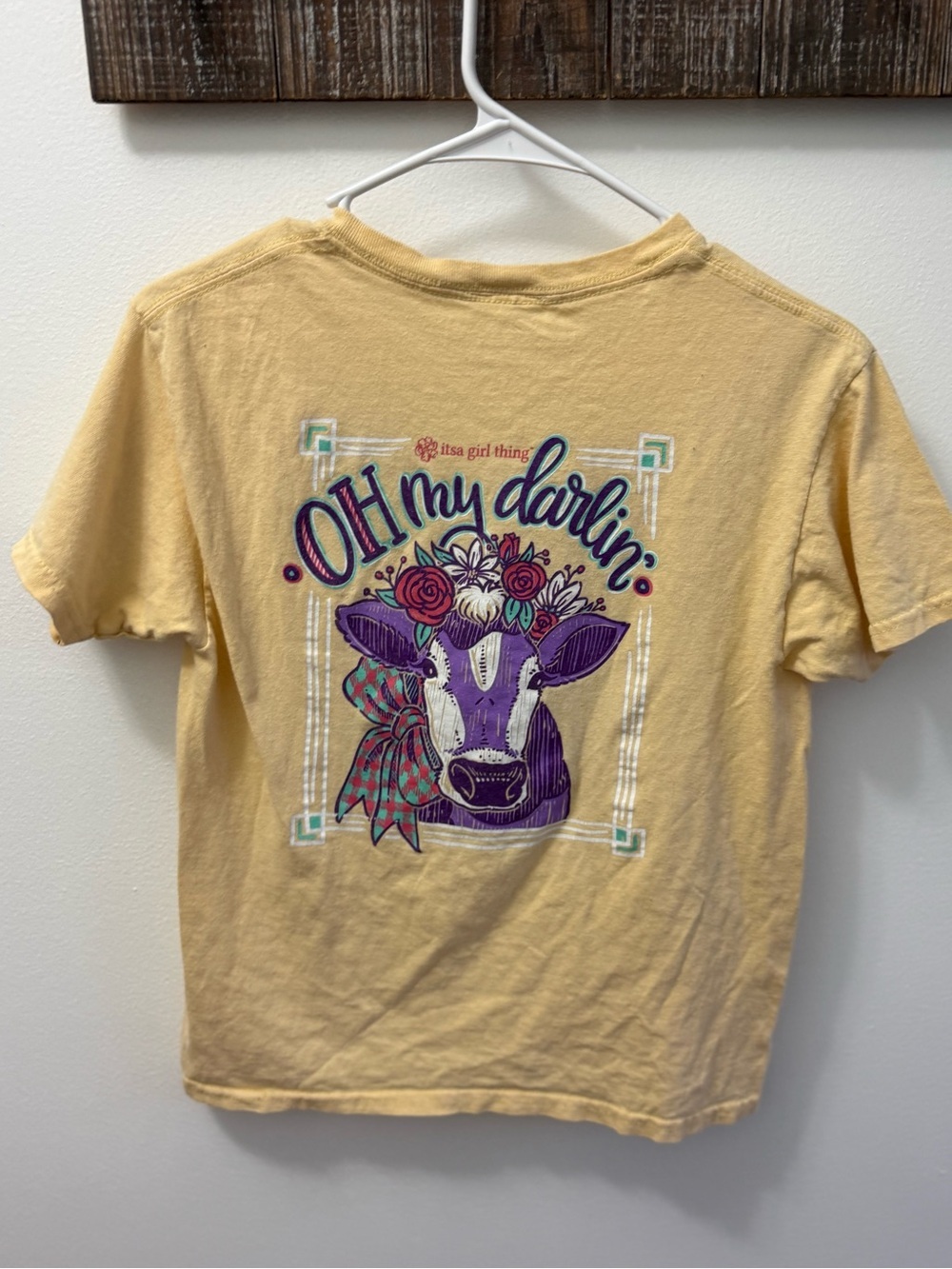 Oh My Darlin' Cow Graphic Tee - Yellow - Girls